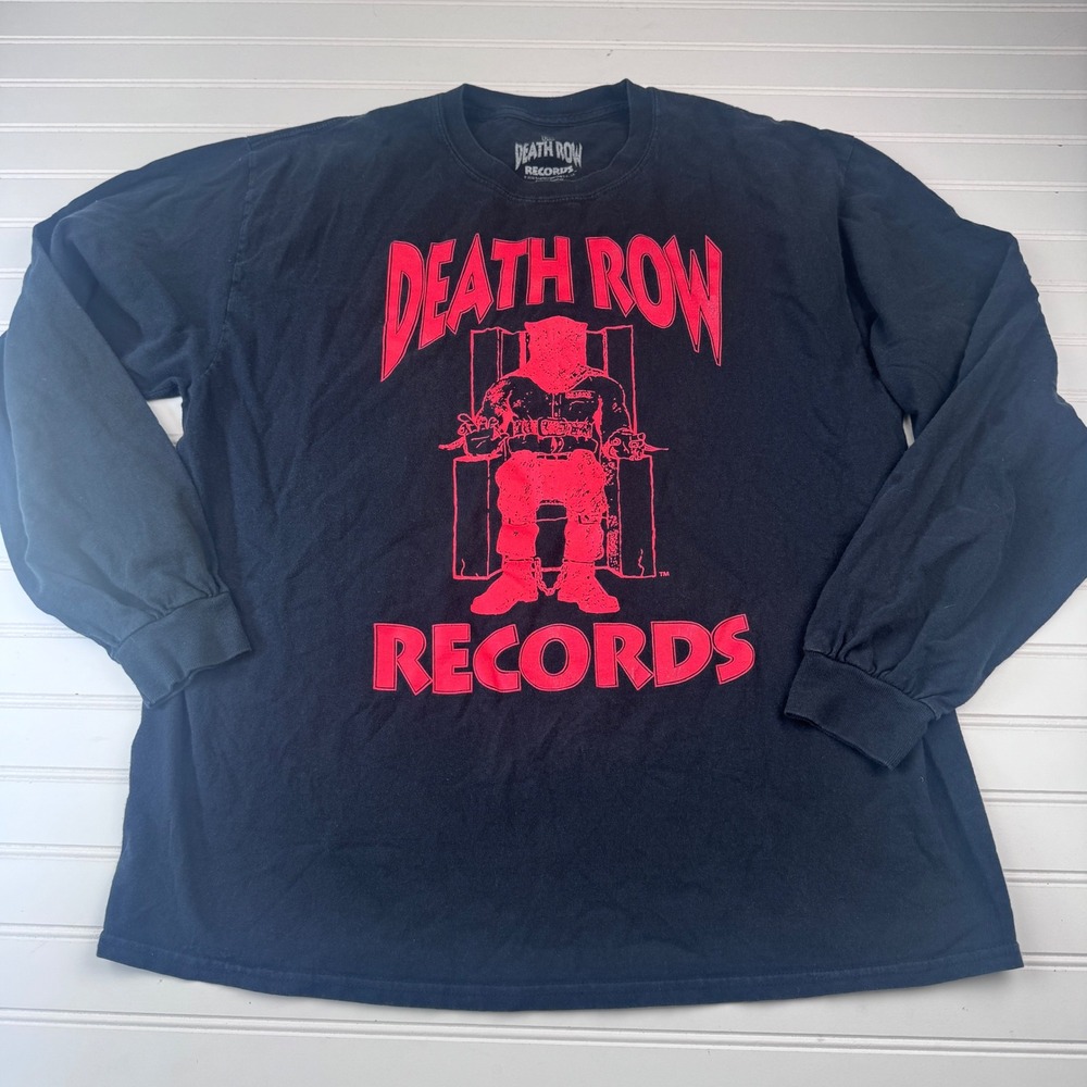 Death Row Records Men's XL Long Sleeve Tshirt Black Crewneck Rap Hip Hop Record